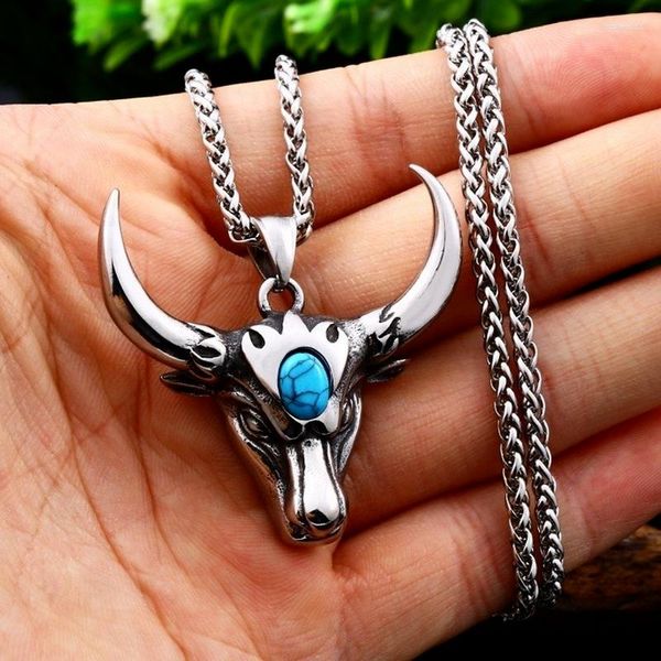 Pendentif Colliers À La Mode Nordique Viking Bull Tête Collier Pour Hommes Ou Femmes Classique Animal Personnalité Bijoux Cadeau