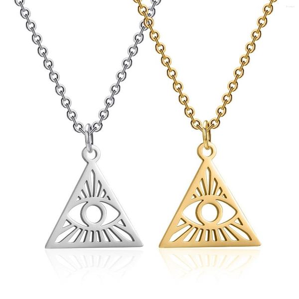 Colliers pendants Triangle Triangle Hollow Devil's Eye Collier Fashion Mend's Mend Innelesd Steel Bijoux Hip Hop Punk Accessoires