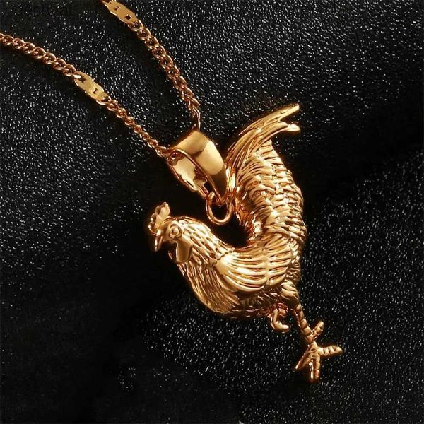 Pendentif colliers à la mode femmes couleur or Animal coq poulet pendentif collier bijoux L242313