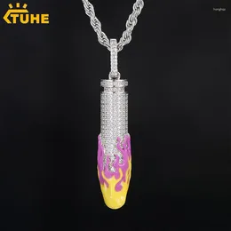 Colliers de pendentif Tuhe Copper Luminal Iced Out pour les bijoux Hip Hop Man