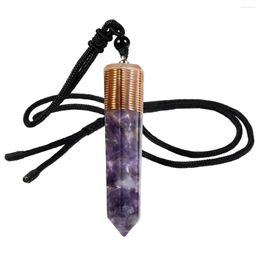 Collares colgantes TUMBEELLUWA Orgone Healing Crystal Points Collar de piedra para joyería ajustable facetada hexagonal unisex