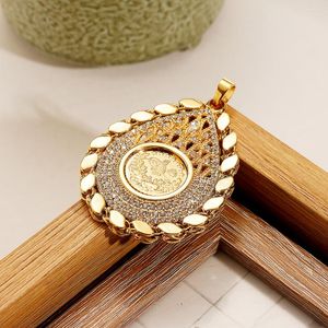 Hangende kettingen Turkse munt Oman Arabische ketting Gold vergulde sieraden Paarden voor vrouwelijke man mannen mode -accessoires