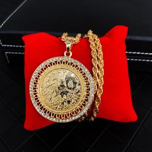 Hangende kettingen Turkse ketting gedraaide ketting Gold vergulde ketens voor vrouwen Arabisch Royal Wedding Coin Jewelrypendant NeclaceLaceSpendant