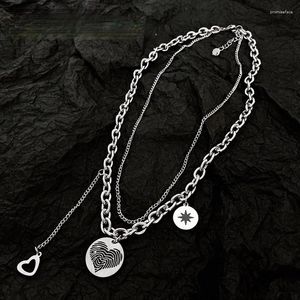 Pendentif Colliers U-Magical Conçu Asymétrie Amour Coeur Cercle Chunky Chaîne Collier Pour Femmes Bijoux Géométriques