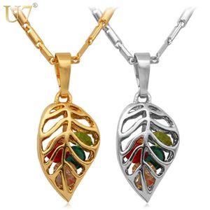 Hangende kettingen u7 verkoop collier maxi ketting sleutel kleurrijke kristal trendy vrouwen sieraden goud/zilveren kleur blad kettingen hangers p367 Q240525