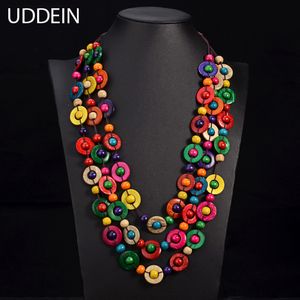 Hanger Kettingen UDDEIN Bohemen Etnische Ketting Multi Layer Kralen Houten Sieraden Vintage Verklaring Lange Vrouwen Handgemaakte Kraag 230831