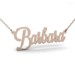 Pendentif Colliers Ufine Cursive Lettre Nom personnalisé ou mots Cadeau pour fille Collier Cooper de haute qualité N2171