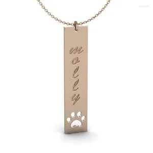 Pendentif Colliers Ufine Nom personnalisé ou mots Mode Dog Lovers Pet Memorial Bar Collier Cooper Haute Qualité N2145