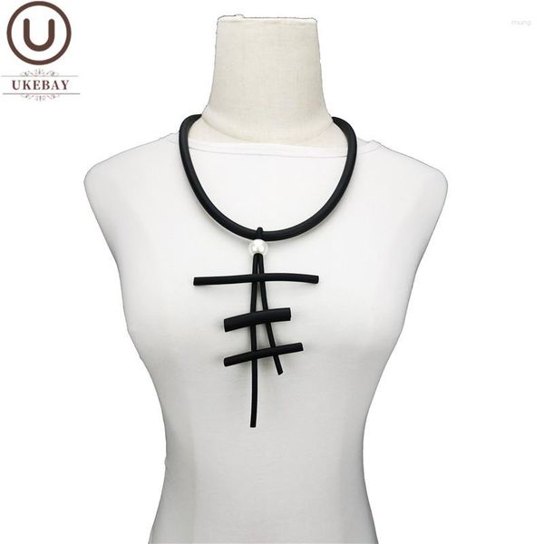 Collares colgantes UKEBAY estilo punk hecho a mano para mujeres joyería collar geométrico accesorios de silicona gargantilla de fiesta