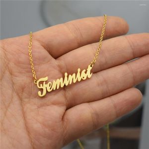 Colliers pendants Collier de chaîne de tour féministe unique