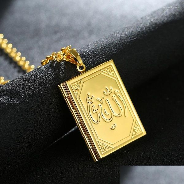 Pendentif Colliers Unique Plaqué Or Musulman Po Cadre Collier Islamique Bijoux Personnalité Punk Hip Hop Cadeaux De Fête Drop Livraison Penda Dhiul