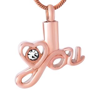 Collares pendientes Unique Infinity Love You Hollow Alphabet Necklace Pet Human Memorial Urn Mini Locket Souvenir Jewelry For Women Fashion