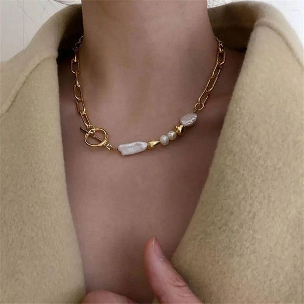 Pendentif Colliers Unique Perle Partie Accessoire Épais Sautoirs Collares Clavicule Chaîne Accessoires De Mode Bijoux