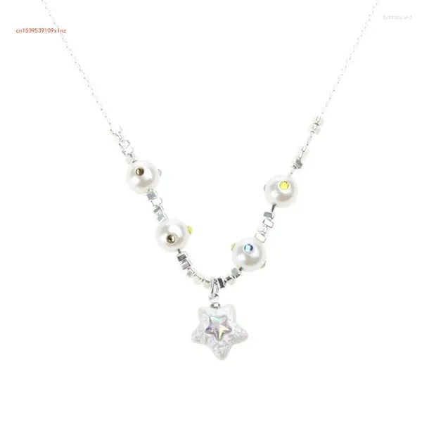 Pendentif Colliers Unique Star Collier Imitation Perle Clavicule Chaîne Collier Bijoux Femmes Pull