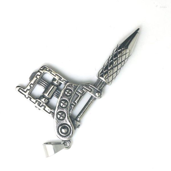 Pendentif Colliers Unisexe Acier Inoxydable 316L Punk Gothic Est Tattoo Gun