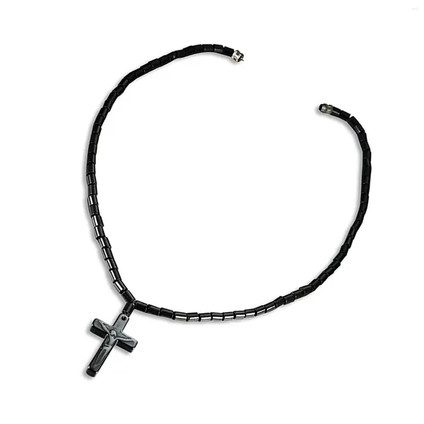 Pendentif Colliers Unisexe Croix Collier Hypoallergénique Gothique Noir Charme Bijoux Cadeau Pour Anniversaire Anniversaire Noël