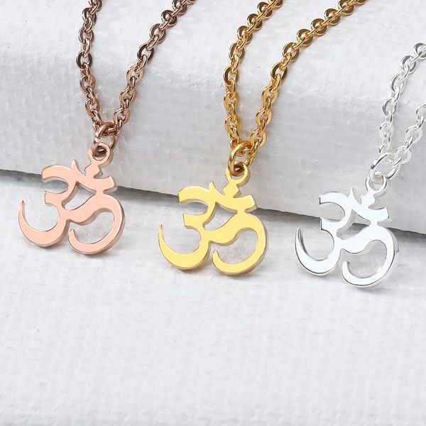 Pendentif Colliers Unisexe Sanskrit OM Symbole Collier pour Femmes Hommes Chaîne En Or Pendentifs Délicat Bijoux De Mode Accessoires 2023