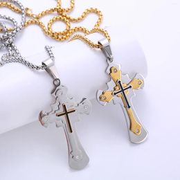 Colliers pendentifs Collier de croix unisexe Collier de bijoux simple pour les personnes tendance