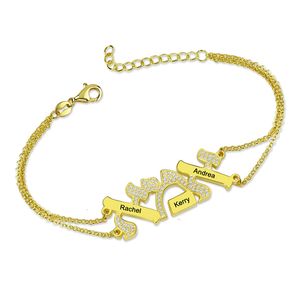 Pendentif Colliers UONNEY Goutte Personnalisé Unique Hébreu Mère Gravé Noms Bracelet Avec Cubic Zirconia Fine Jewelry Cadeaux Pour Femme 230807