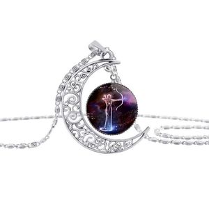 Pendentif Colliers Mise à jour 12 Constell Collier Gemstone Horoscope Signe Verre Cabochon pour Femmes Enfants Mode Bijoux Drop Livraison Pend Dhuo7