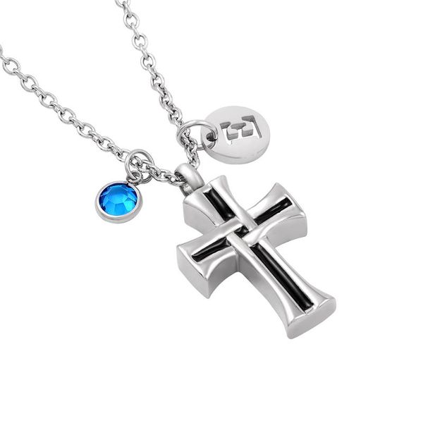 Pendentif Colliers Urne Collier Religieux Crémation Cendres Souvenir Bijoux Croix Pour Mémorial IJMD0054Pendant