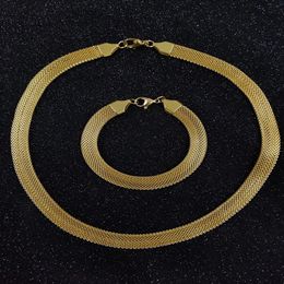 Pendentif Colliers USENSET 8MM maille tour de cou Bracelet ensemble en acier inoxydable bijoux pour femmes haute qualité lien chaînes collier cadeaux 231204