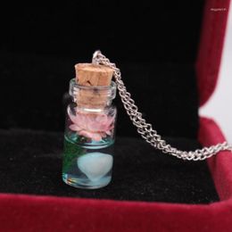 Hangende kettingen utrend charme vintage sieraden lichtglows donkere bloem ketting voor vrouwen glazen fles creativiteit cadeau