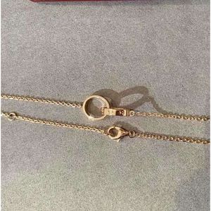 Hanger kettingen v goud luxe kwaliteit dubbele ring Connect hanger ketting in Rose Plated voor vrouwen bruiloft sieraden cadeau hebben stempel Ps47872024