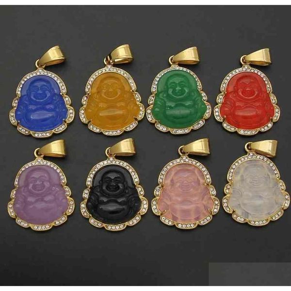 Colliers pendants vaf entier vert or jade bouddha mini petit rose orange lavande collier budda bhudda buddah pierre collier8542144 ot560