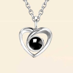 Colliers pendentifs Cadeau de la saint-valentin Photo collier de Projection personnalisé collier de Projection en forme de coeur Simple cadeau d'anniversaire amant famille mémoire L2404 L2404