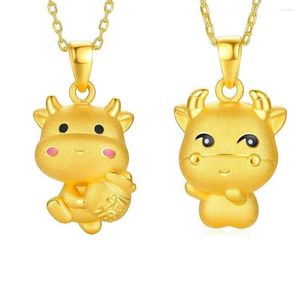 Pendentif Colliers VAMOOSY Jaune Cuivre Zodiaque Vache Ras Du Cou Pour Femmes Hommes Lien Chaîne Mignon Bébé Enfant Cadeaux De Mariée Collier Bijoux