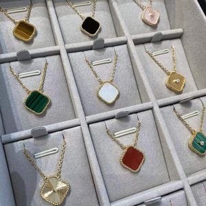 Hanger Kettingen van klaver ketting modeontwerper sieraden dames groen rood zwart wit Parelmoer Abalone Party Charm RVS Ketting gouden ketting