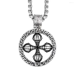 Colliers pendants Vanaxin rétro Retro Ancient Cross Pestle Hip Hop Rock Chain en acier inoxydable Hente Men de bijoux