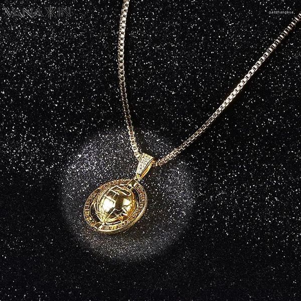 Pendentif Colliers Vanaxin World Rotating Globe Vintage Antique Glassglobe Charm Hip Hop Collier Bijoux Cadeau204B