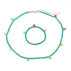 Pendentif Colliers Vedawas 2023 Perles de Noël Collier Bijoux pour femmes Enfants Bohème Multicolore Acrylique Bracelets De Charme À La Main Doigt