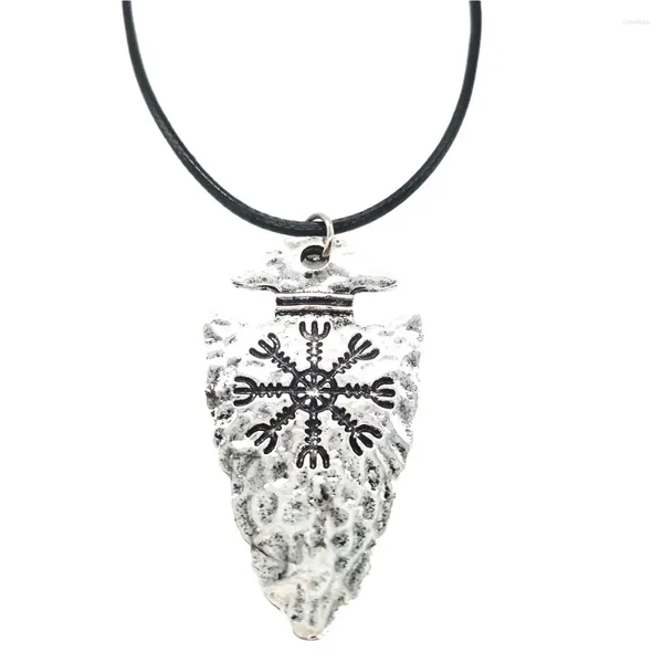 Collares colgantes Vegvisir Brújula Amuleto Viking Joyería Mujer Collar Masculino Talismán Nórdico