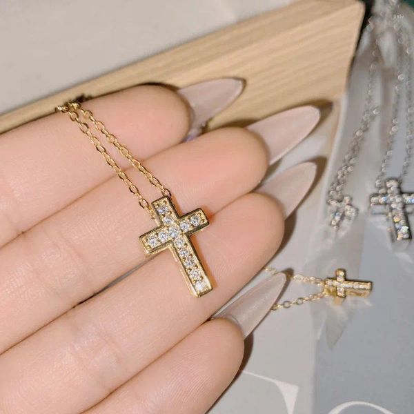 Pendentif Colliers Versa Tiktok Véritable Plaqué Or Tempérament Chaîne De Clavicule Femelle Cross Border Wish Amazon DIY Collier