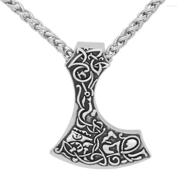 Pendentif Colliers Viking Amulette Axe Collier Slave Kolovrat Symbole Perun Pagan Bijoux Axes Charms Cou