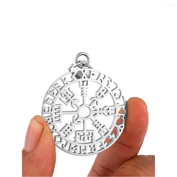 Pendentif Colliers Viking Compass Rune Style européen et américain Odin Logo personnalisé Collier en acier inoxydable