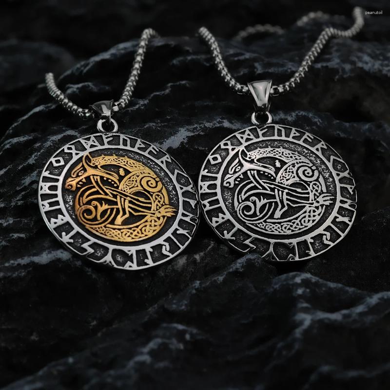 Hänge halsband viking kreativa djur rune smycken personligt par rostfritt stål halsband