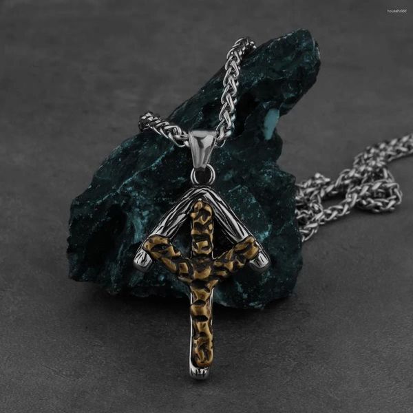 Pendentif Colliers Viking Odin Rune Collier Symbole Nordique Rétro Ne Se Fanent Jamais Amulette Chanceux Hommes En Acier Inoxydable Bijoux De Mode En Gros