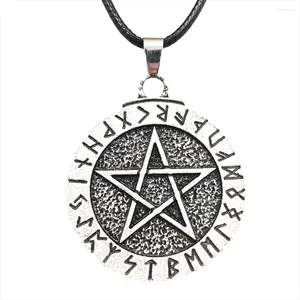 Hanger kettingen Viking runen amulet wicca heidense pentacle talisman sieraden pentagram ketting