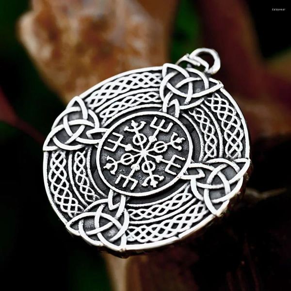Pendentif Colliers Vikings 316L en acier inoxydable celtique noeuds collier pour hommes femmes mode boussole vintage amulette bijoux cadeaux
