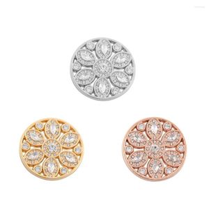 Pendentif Colliers Vinnie Design Bijoux 33mm Étincelle Cristal Fleur Coin Disque Fit Pour Mon Titulaire Cadre Collier 5 pcs/lot