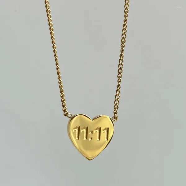 Colliers pendants vintage 11:11 Collier de plaque de coeur