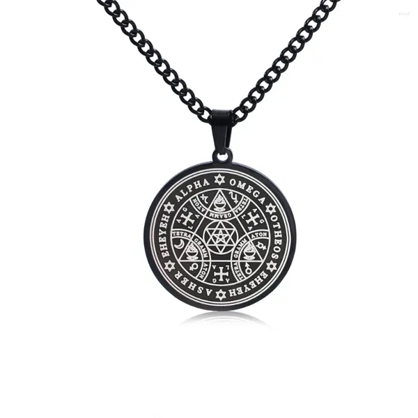 Collares colgantes Vintage Angel Magic Amulet Hexagram Star Collar para hombres Mujeres Rock Hip Hop Goth Chain Jewelry