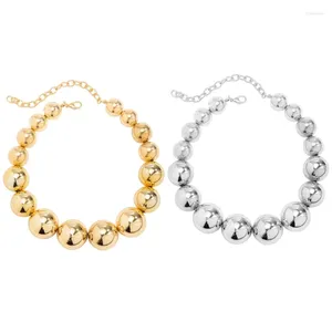 Colliers pendants Collier de tour de cou big perles vintage pour les femmes filles exagérées chaîne de clavicules