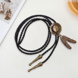 Hanger kettingen vintage bolo tie cowboy stropdus kostuum sieraden unieke shirt ketting cadeau ketting voor po modeshow bruiloft prom