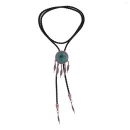 Pendentif Colliers Vintage Bolo Cravate Cravate Col Vert Corde Cadeau Costume Pour Anniversaire