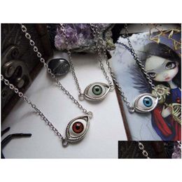 Hangende kettingen Vintage bronzen Turkse L Evil Devil Eyes ketting Punk BFF Verklaring Steampunk Choker voor vrouwen Witch Goth Dhgarden Dhxok